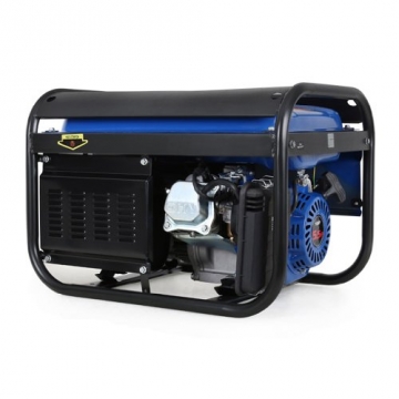 EBERTH 2200 Watt Benzin Stromerzeuger Notstromaggregat Stromaggregat Generator (Automatischer Voltregler AVR, 5,5 PS Benzinmotor, 4-Takt, luftgekühlt, Ölmangelsicherung, Seilzugstart, 1-Phase,  2x230V, 1x12V, Voltmeter), blau - 